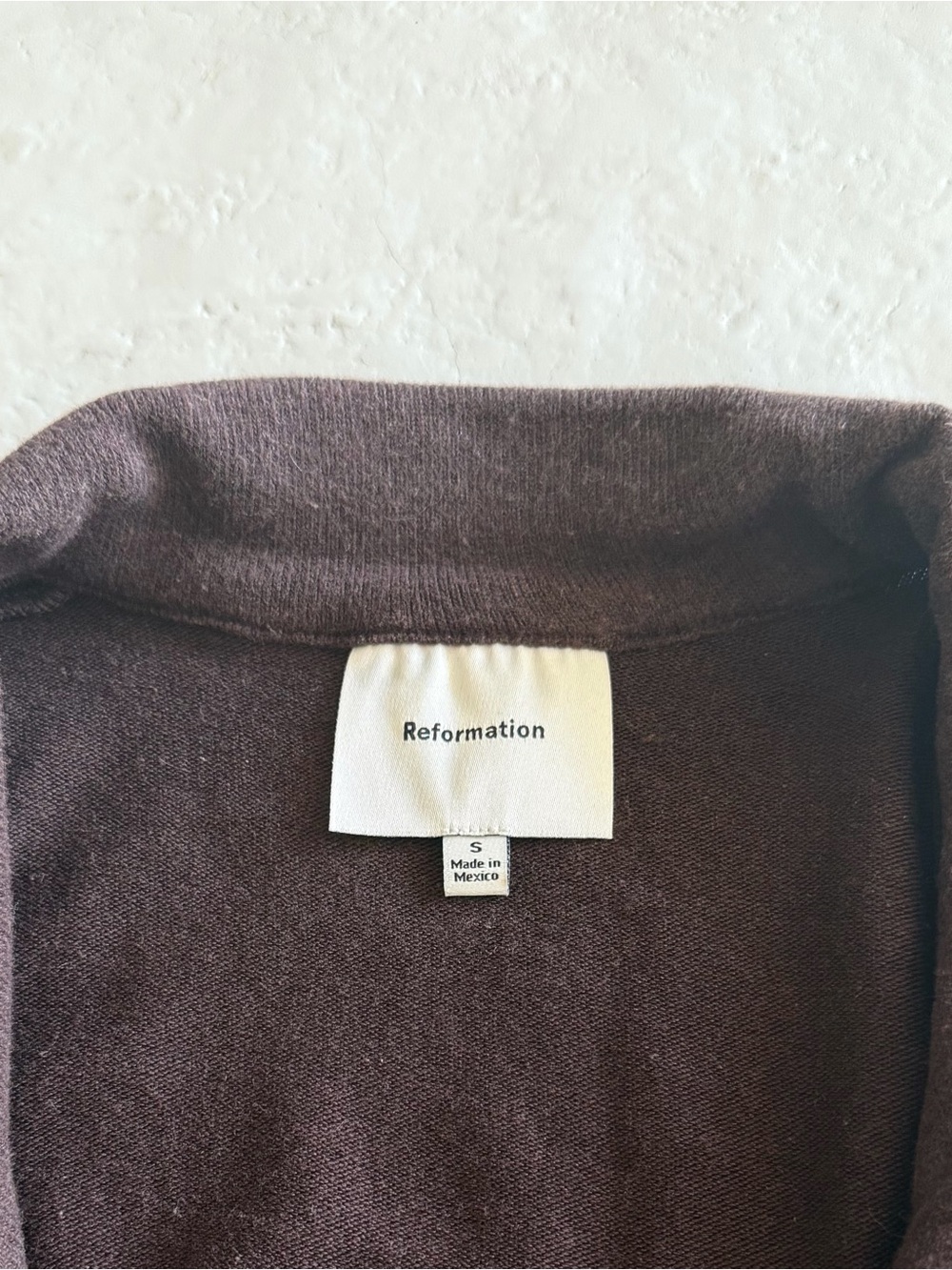 Reformation Dark Brown Sleeveless V-Neck Collared Knit Top - Picture 8 of 8